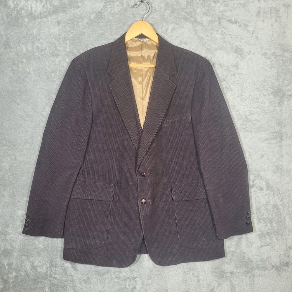 Vintage Sears Brown Corduroy Blazer Sport Coat Mens Size 44R Regular